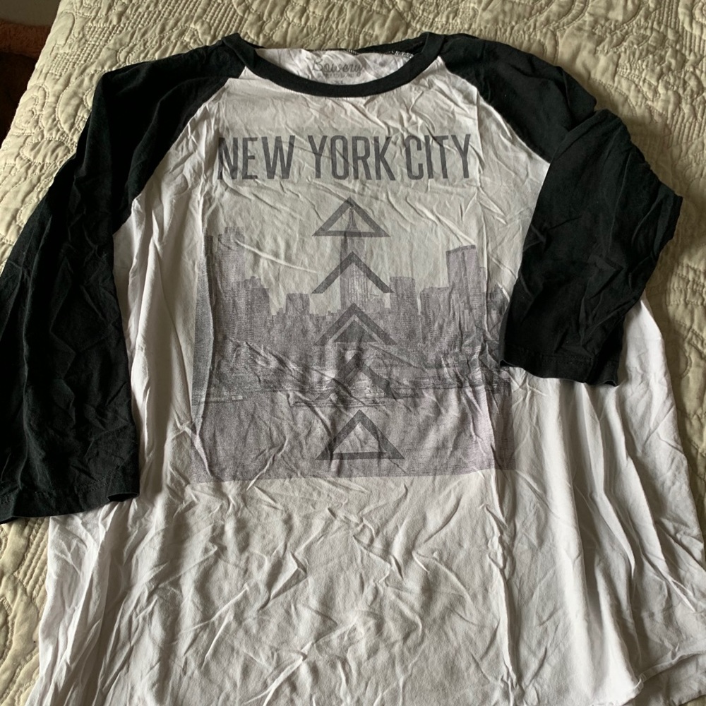 Bowery NYC baseball tee vintage inspired 3/4 sleev